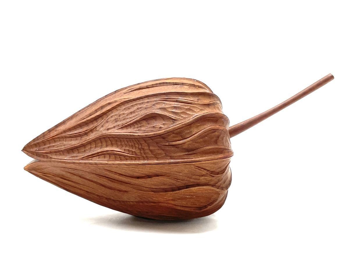 Amazon.co.jp: 【E889】保管品細密彫小坂礼之一位木彫香合